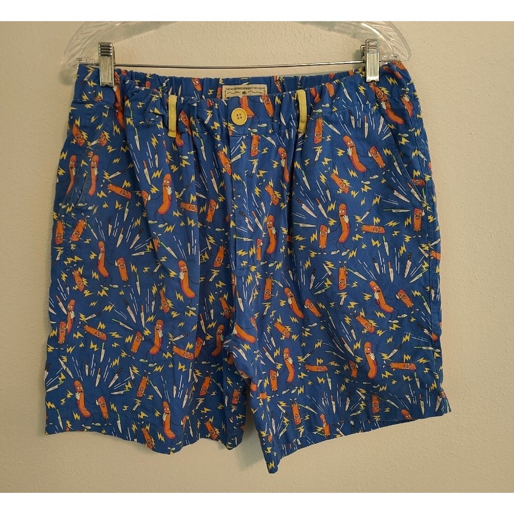 Tipsy Elves Sausage Party Collection Shorts Sz XXL (Stretch To 38") 2XL Blue